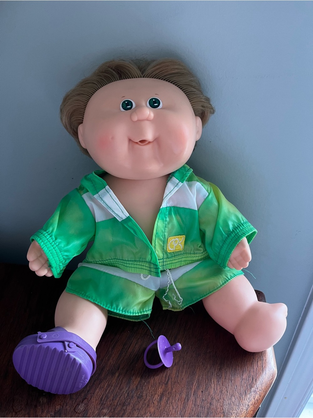 Vintage Cabbage Patch Kids Splashin Jointed Hard Body dark blond Hair green eyes